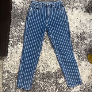 american eagle striped mom jeans